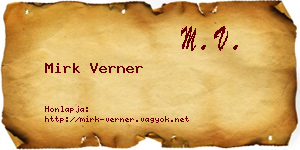 Mirk Verner névjegykártya